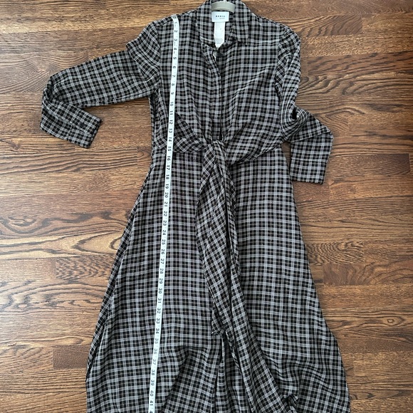 Akris Shirtdress. Plaid Print, long Sleeve with Collar. - Picture 6 of 7